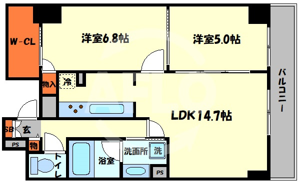 BRAVI南堀江　日吉小学校区の間取り|BRAVI南堀江（ブラービ南堀江）　間取り