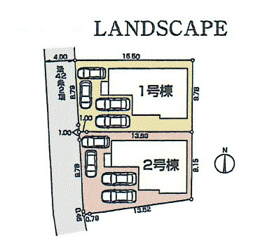 あきる野市油平　新築戸建全2棟の区画図
