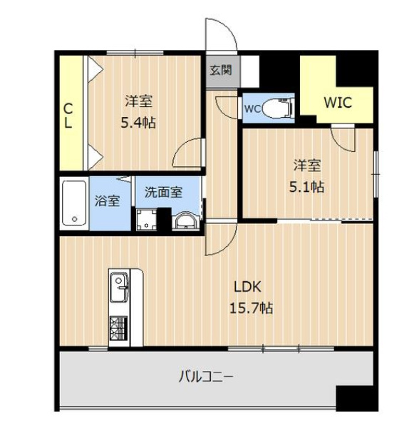 LIBTH下呉服(リブス下呉服)の間取り|使いやすい間取りです。