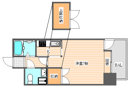 エステートモア天神スタジオの間取り|使いやすい間取りです。