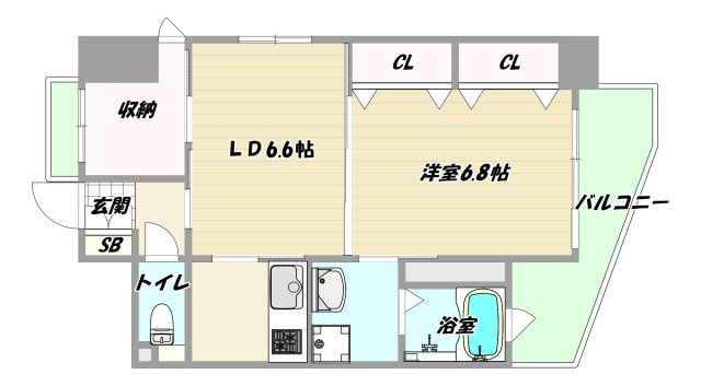 大阪市淀川区宮原１丁目の賃貸マンションの間取り