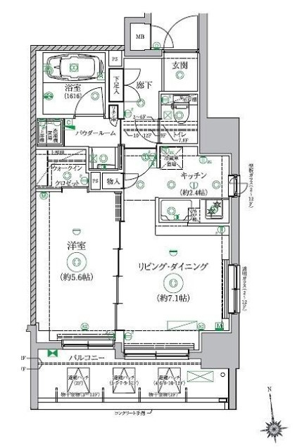府中市宮町１丁目の賃貸マンションの間取り