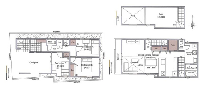 【参考プラン】 | 中野区若宮１丁目　建築条件付売地　１区画 | 3LDK・建物面積89.44ｍ2・建物参考価格2640万