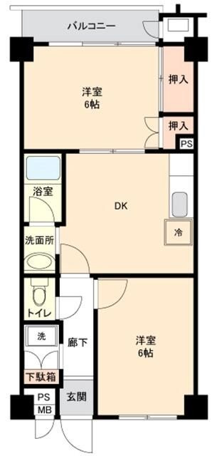 六本木サニーハイツの間取り|間取りです。