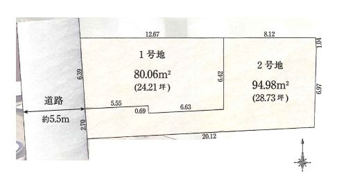 【区画図】 | 中野区若宮１丁目　建築条件付売地　２区画 | 都立家政駅より徒歩7分の好立地に全2区画が登場