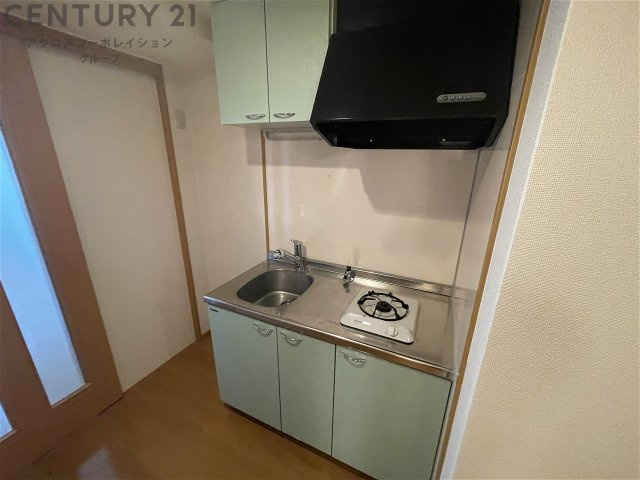 1口ガスコンロ付きのコンパクトなキッチンです！