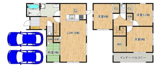 【間取り】 | 上松町　新築分譲住宅　全３区画 | 【４ＬＤＫ+ＷＩＣの暮らしやすい間取り】テレワークのお仕事部屋、子供部屋等、ライフスタイルや家族構成に合わせて多目的にご使用いただけます♪