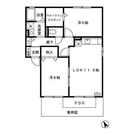 ラ・パストラル　Ｆ・Ｇの間取り|間取図