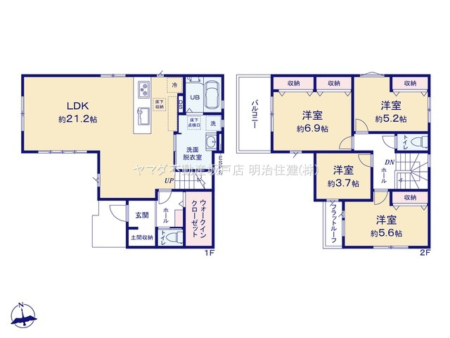 川越市吉田4期　新築戸建の間取り