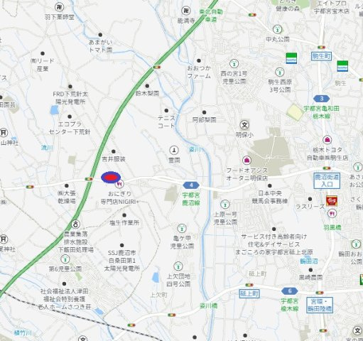 宇都宮市下荒針町　土地の地図