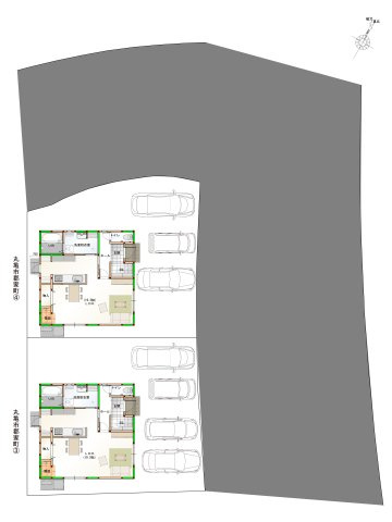 丸亀市　郡家町③　太陽光つきオール電化住宅の区画図