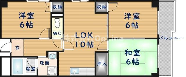 ハイツ南久宝寺の間取り