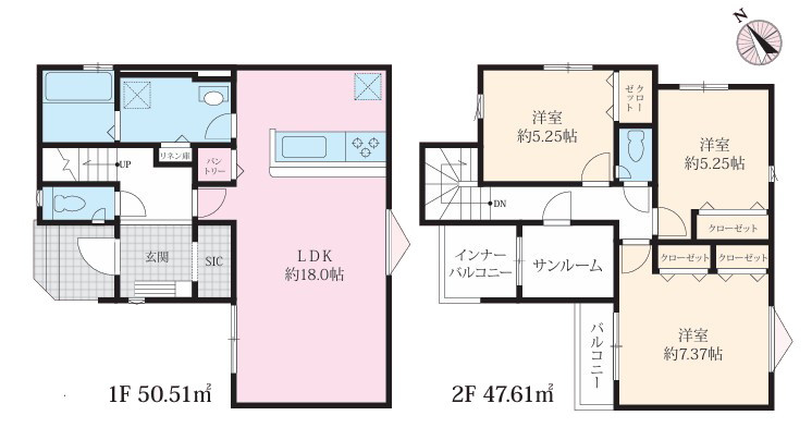 明石市魚住町西岡2期　全1棟　新築戸建の間取り|●年中無休：当日予約可●全居室収納完備！シューズインクロークもあり！LDKはゆったり18帖♪
