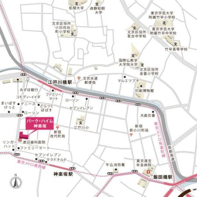 パーク・ハイム神楽坂の地図