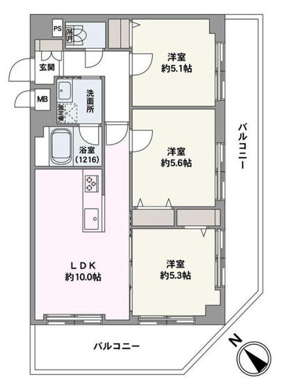 【間取り】 | レクハイム藤沢六会