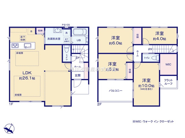 八王子市　下柚木　新築一戸建て　２期の間取り|～南東向き4LDK　開放感のあるワンフロアリビング、5LDKにも対応可能な間取り～