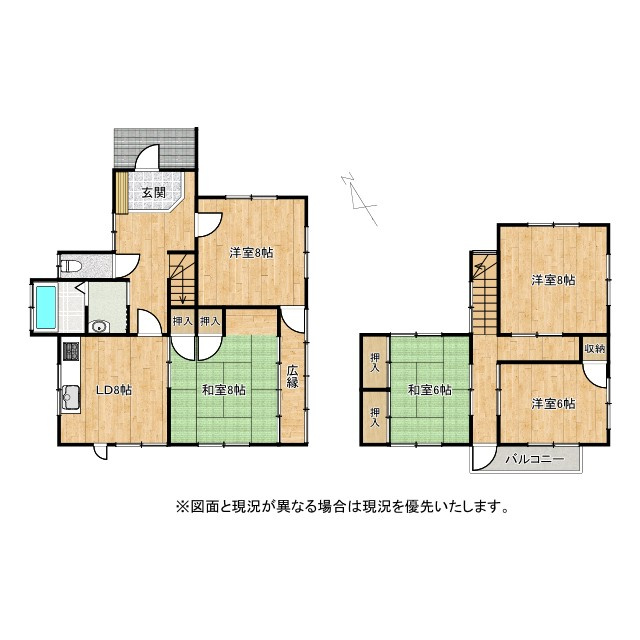 栗東市御園　中古戸建ての間取り