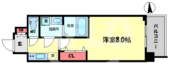 S-RESIDENCE天満Gracis（エスレジデンス天満グレイシス）の間取り|S-RESIDENCE天満Gracis（グレイシス）　開放感ある間取り