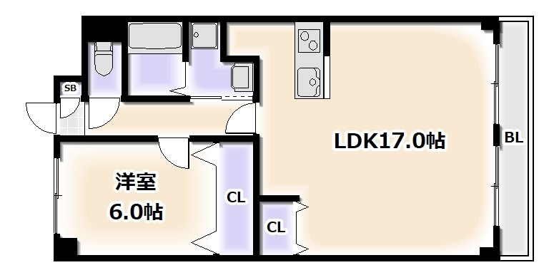 双輪建物第一コーポの間取り