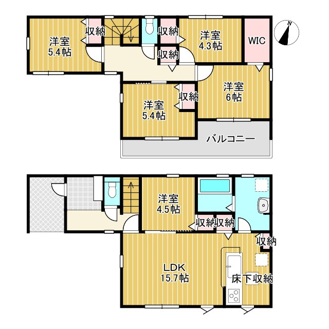 津市藤方 第7 新築戸建【全3棟】の間取り