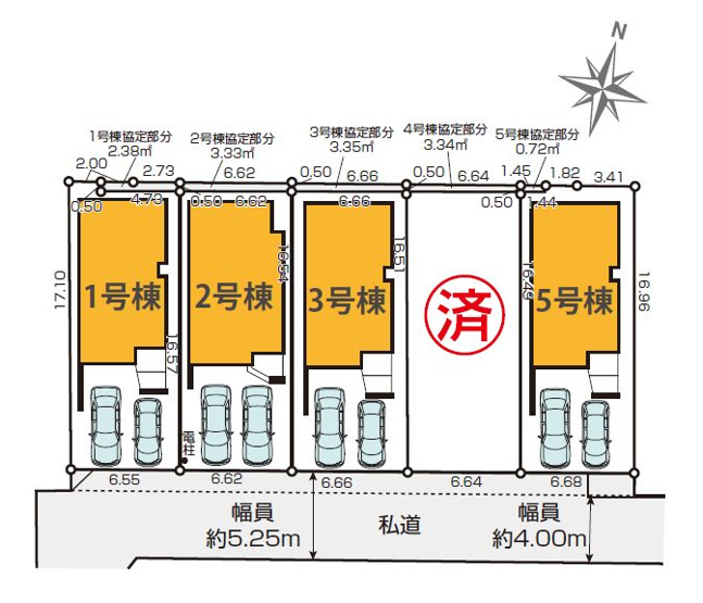 【区画図】 | 中野区上鷺宮３丁目　新築戸建て　３号棟 | 中村橋駅徒歩9分の好立地に全5棟が誕生！陽当りサンサン南道路