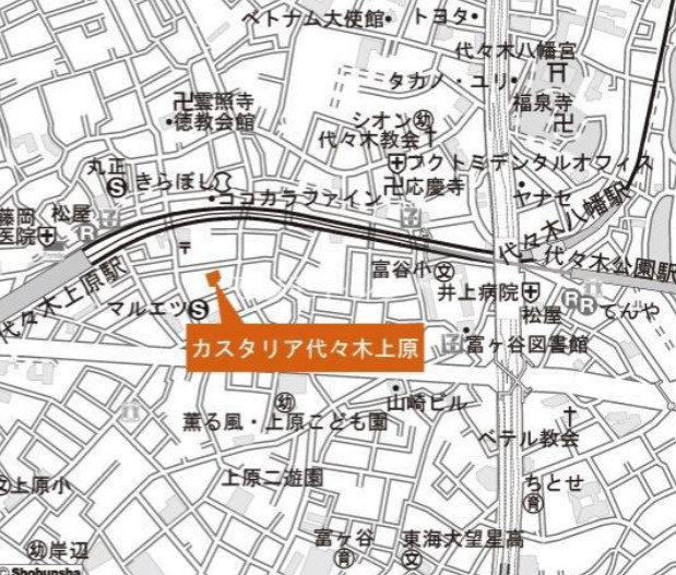 カスタリア代々木上原の地図