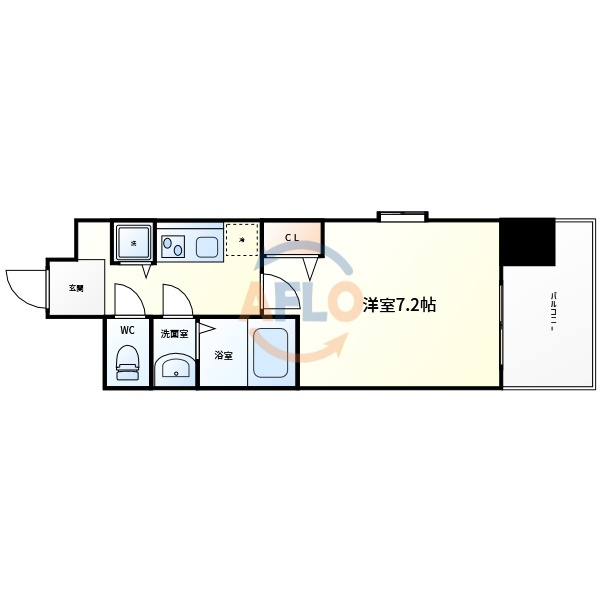 クラウンハイム北心斎橋フラワーコートの間取り|クラウンハイム北心斎橋フラワーコート　角部屋