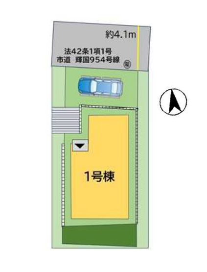【区画図】 | 福岡市中央区輝国2丁目4期　1号棟（全2棟）【仲介手数料無料・0円】 | 区画図です。 1号棟