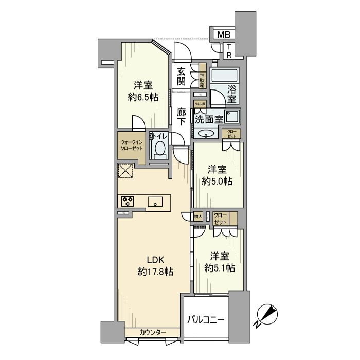 プレミスト佃二丁目の間取り