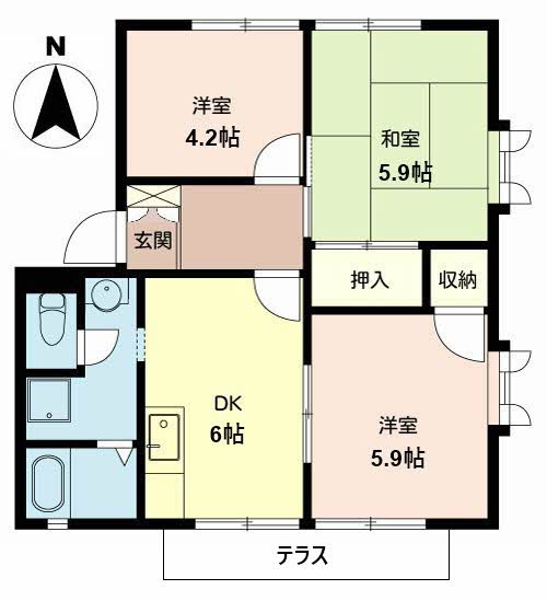 サンベルテ福田の間取り