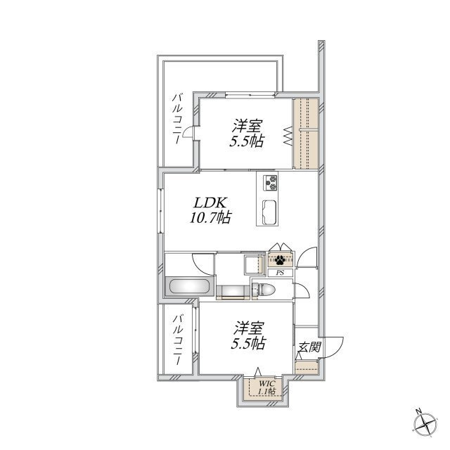 WING　TOWA　MAISONの間取り