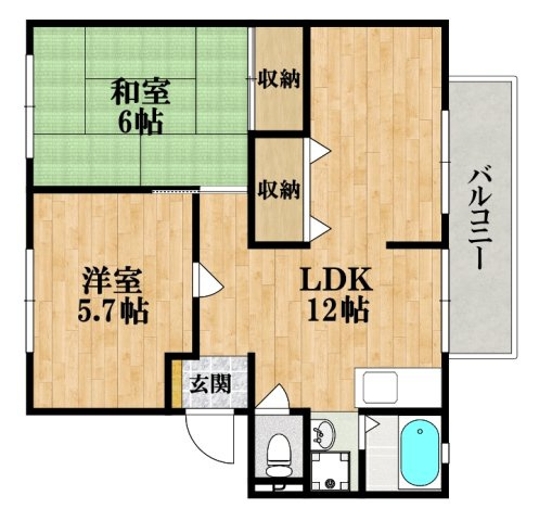 サンビレッジ杉山Aの間取り