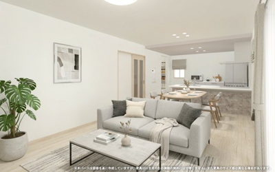 【完成予想図】 | ワイウッドコート深谷市岡第15期　新築住宅 | 【LDK　イメージパース】
※画像は設計図面を基に作成したイメージです。