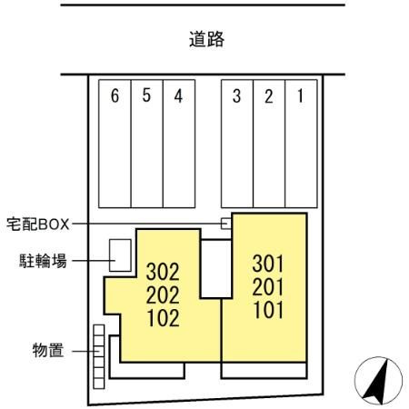 TORISIA本宮　B棟の区画図
