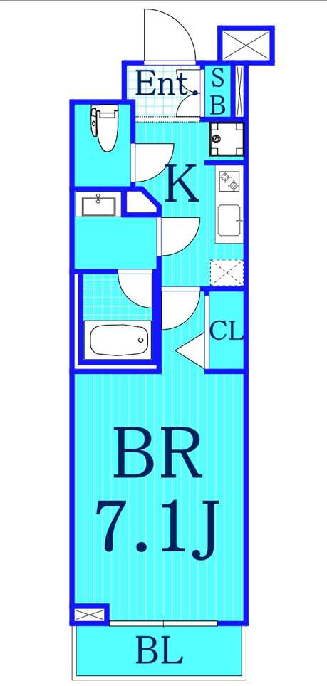 ハイズコンフロント横濱ベイの間取り|人気の1Kタイプのお部屋です！