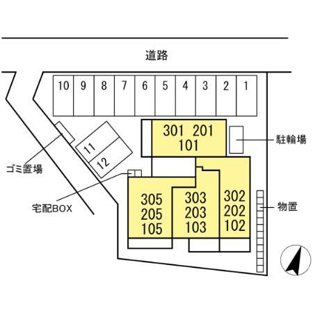TORISIA本宮　A棟の区画図