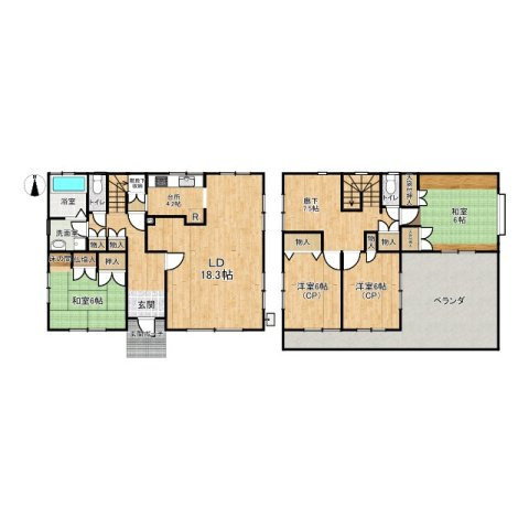 【間取り】 | 西田宮町　貸家 | 間取り図になります。
4LDKの広さがございますので
ゆったりお過ごし頂けそうですね♪