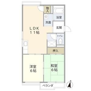神戸市東灘区御影郡家１丁目のアパートの間取り