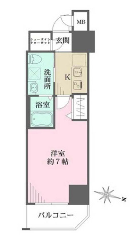 神戸市中央区下山手通３丁目の賃貸マンションの間取り