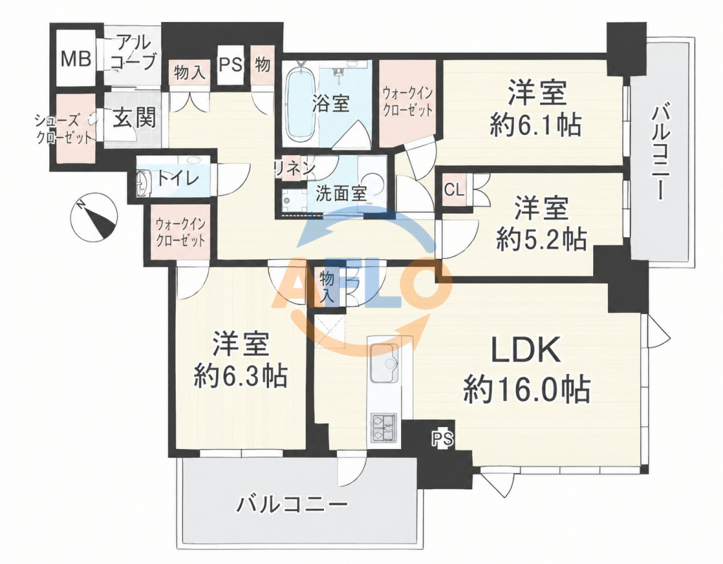 ブランズタワー梅田North　豊崎小学校の間取り|ブランズタワー梅田North（ブランズタワー梅田ノース）間取り