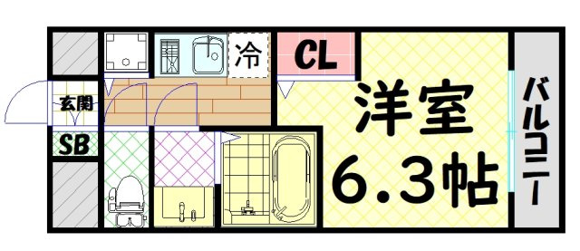 【間取り】 | レオンコンフォート阿波座西