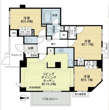 要町コートスクエアの間取り