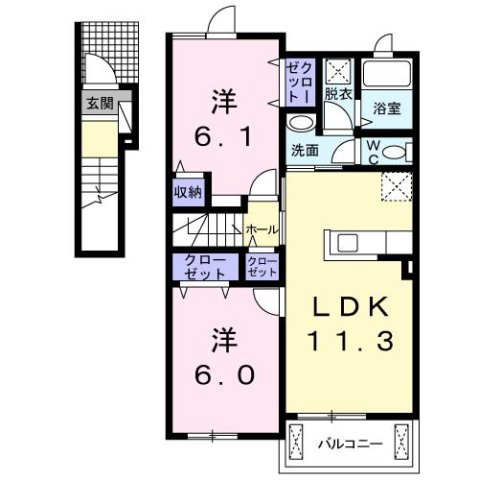 【間取り】 | ＧＲＡＣＥ　ＯＨＵＳＡＫＩ　Ⅰ