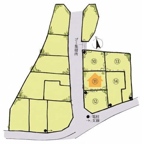 COLORSグリーンヒル　大津市石山寺4丁目の区画図