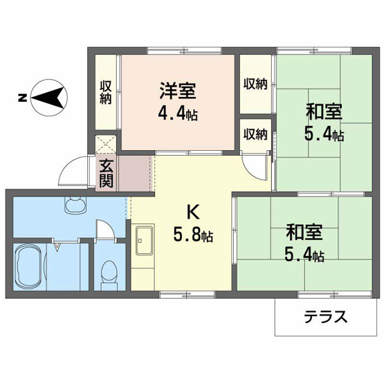 【間取り】 | タウニーかわなかA棟