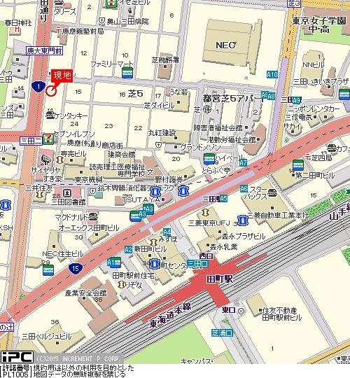 ステージファースト慶應三田の地図