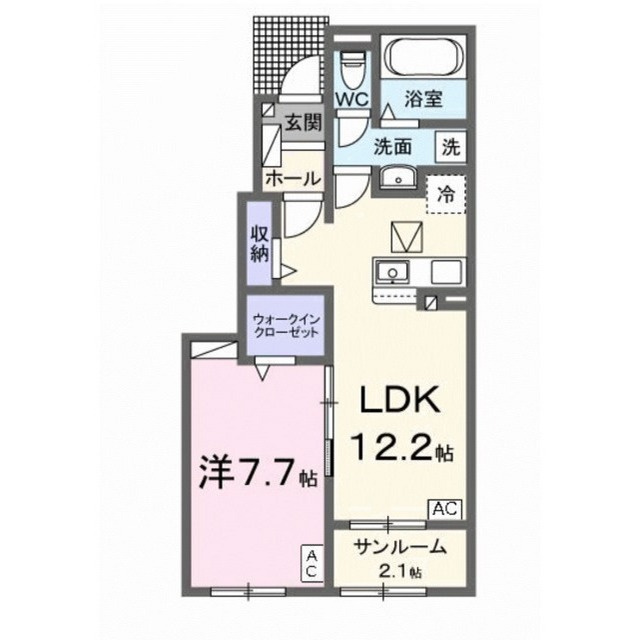 岐阜市西鶉２丁目のアパートの間取り