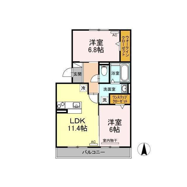 各務原市那加前洞新町３丁目のアパートの間取り