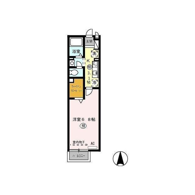 各務原市鵜沼各務原町２丁目のアパートの間取り