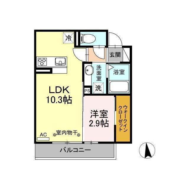 羽島郡岐南町野中５丁目のアパートの間取り